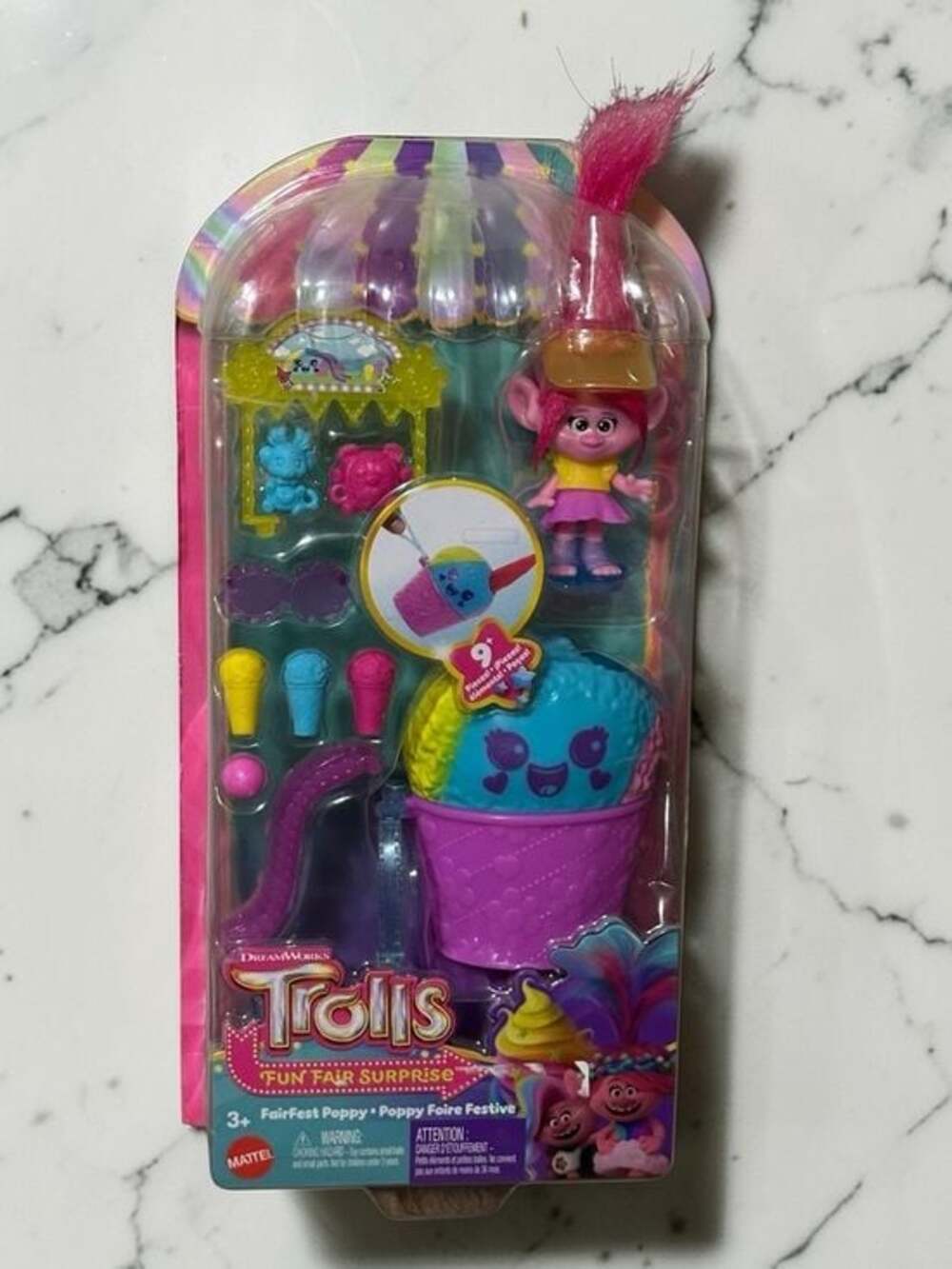 Trolls Poppy Playset with Pink Hair, Blue & Purple Accessories